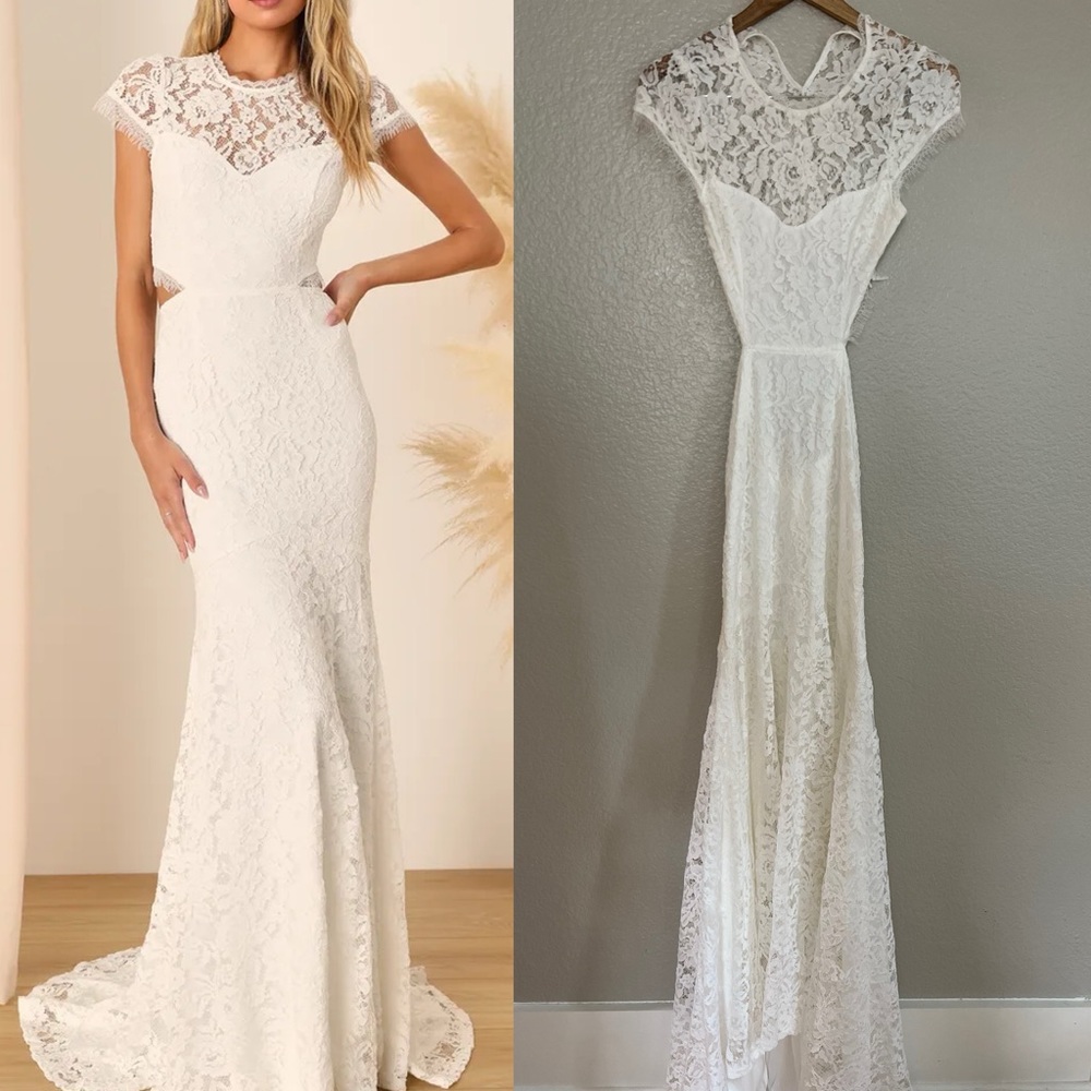 Lulu's White Lace Wedding Dress